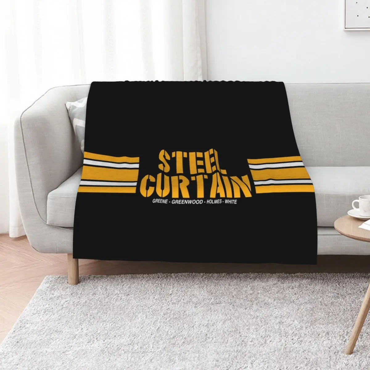 

STEEL CURTAIN Throw Blanket Soft Plaid Furrys Decorative Beds Weighted Blankets