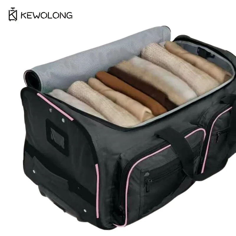 Rolling Costume with Hangers Foldable Large Capacity Dance Trolley Bag Multi-functional Performance Garment Carrier for Travel