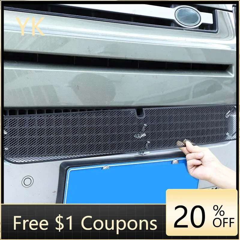 

For Land Rover Defender 90 110 130 2020-24 Car Accessories Stainless Steel Car Front Grill Insect Net Screening Panel Cover Trim