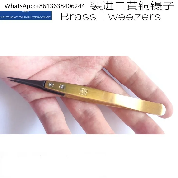 1315-BR precision microelectronic chip clip extra-pointed fine ESD replaceable head Switzerland imported anti-static tweezers