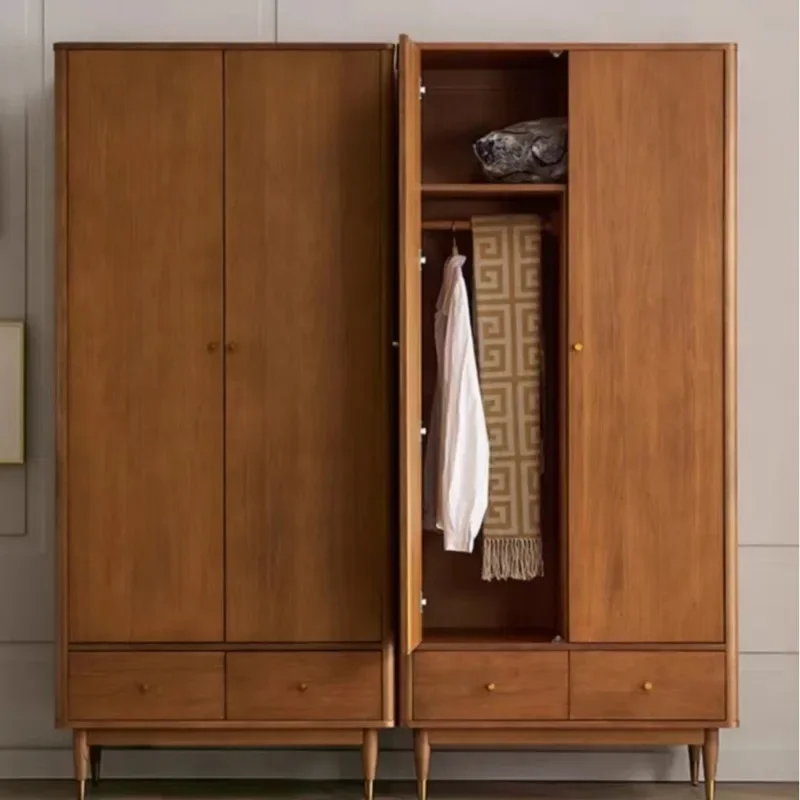 Nordic Expression Flagship Store Boxwood All Solid Wood Walnut Wardrobe Medium Antique Retro Two-door Master Bedroom Locker