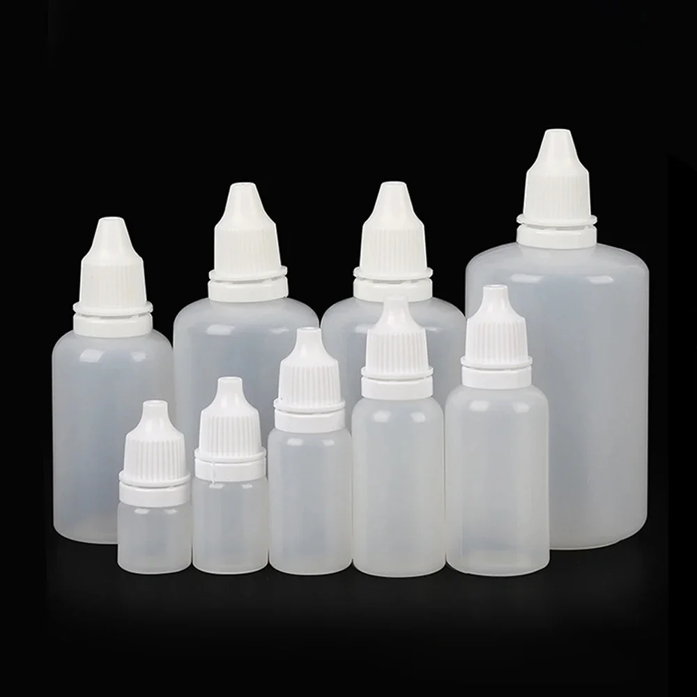 3/5/10/15/20/30/50/100ml Empty Plastic Squeezable Dropper Refillable Bottle Eye Liquid Convenient Leak Proof Design Bottles