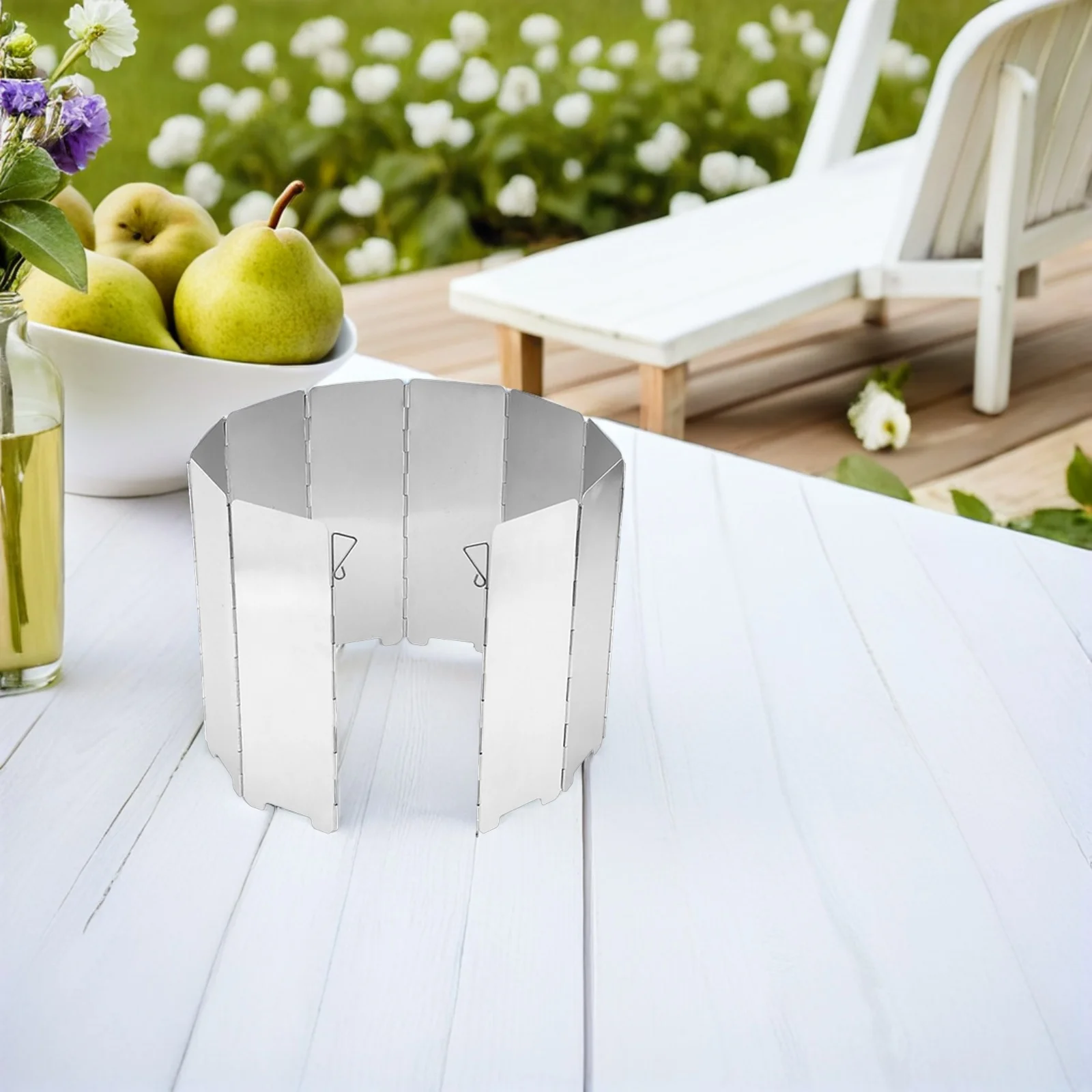 

1 Set Stove Windshield 9 Plates Aluminium Alloy Windproof Stove Screens For Outdoor Camping Cooking Bbq Gas Stoves Picnic Hiking