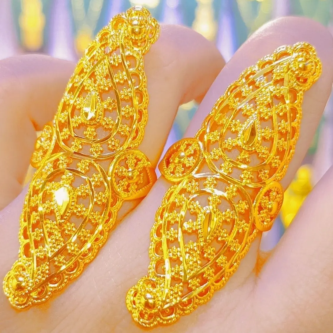 

2023 New Dubai 24K Gold Plated Hollow Out Women's Ring Wedding Party Fashion Item YY10208