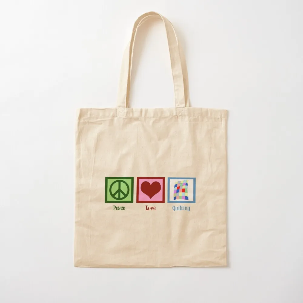 

Peace Love Quilting Tote Bag canvas shopping bag Shopping bags eco bag folding Canvas Tote