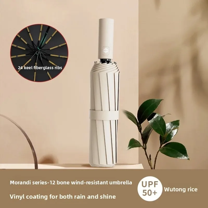 مظلة نسائية للمطر والطقس سميكة واقية من الشمس للحماية من الأشعة فوق البنفسجية، مظلة أوتوماتيكية قابلة للطي ومحمولة