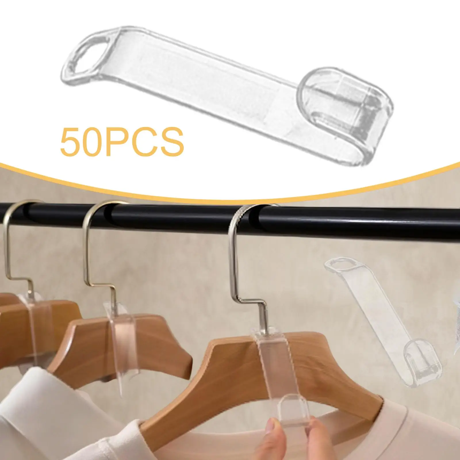 50 قطعة شماعة ملابس موصل خزانة منظم واضح لفساتين القمصان