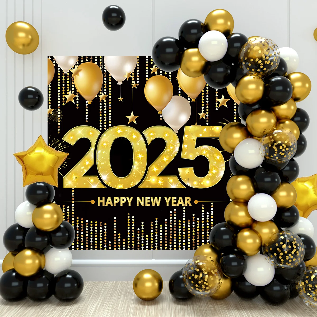 Happy New Year Decorations 2025 New Year Balloon Arch Garland Kit for Christmas Decoration Theme New Years Eve Party Supplies ﻿