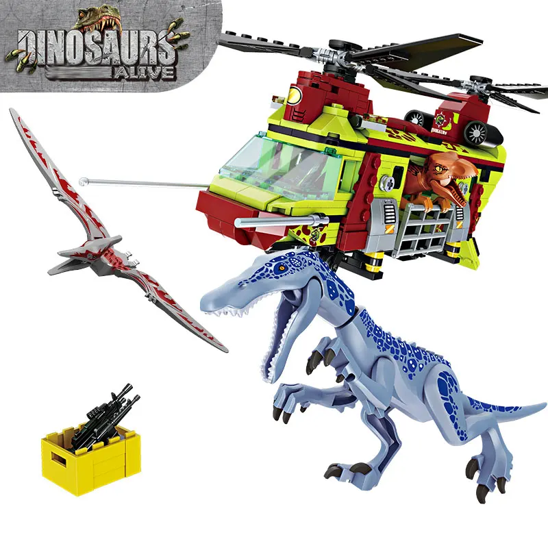 

Dinosaur building block toys, educational handcraft assembly models, Christmas gifts for boys, and fun animal helicopters
