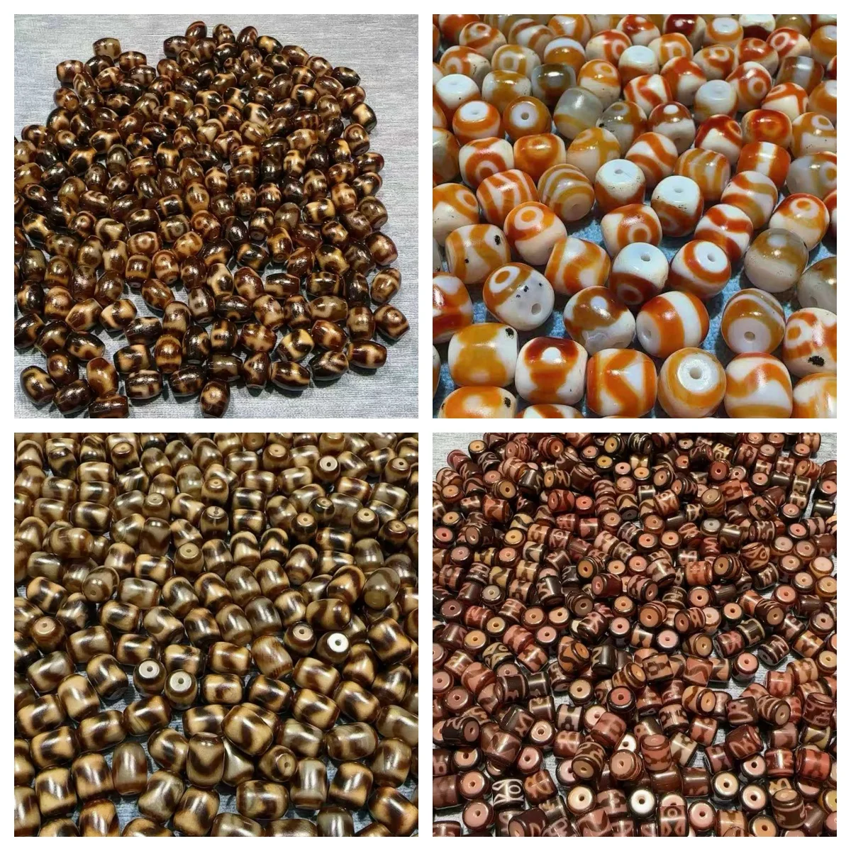 50pcs/lot Special Offer Natural Agate Dzi Barrel Beads Wholesale Taiwanese Craft Weathered Patina Loose Beads