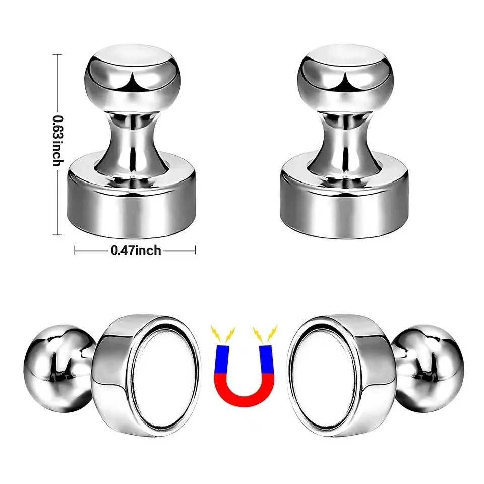 Sterke Magnetische Push Pins Neodymium Magneet Sucker Pushpins Metalen Punaise Opknoping Haak Voor Koelkast Whiteboard Office