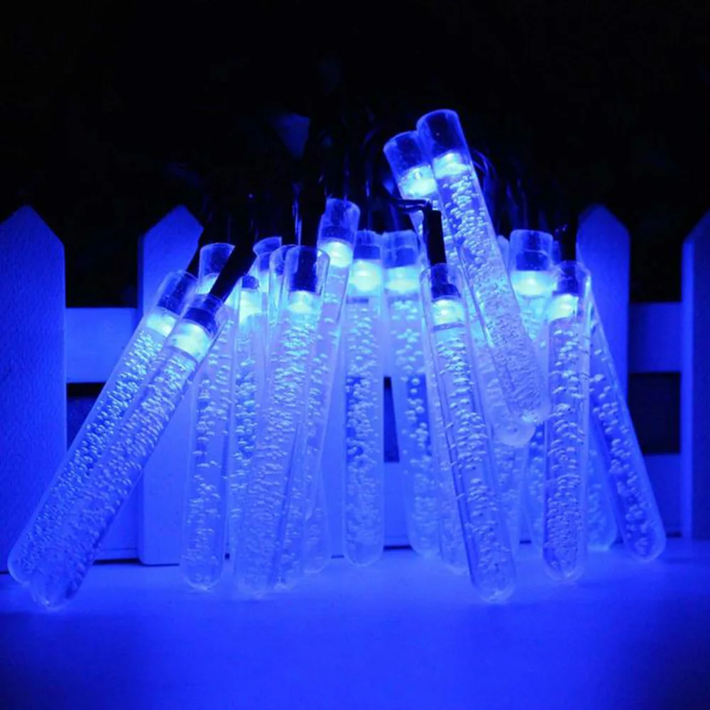 Bubble Column Acrylic Solar LED Light String Color Lamp