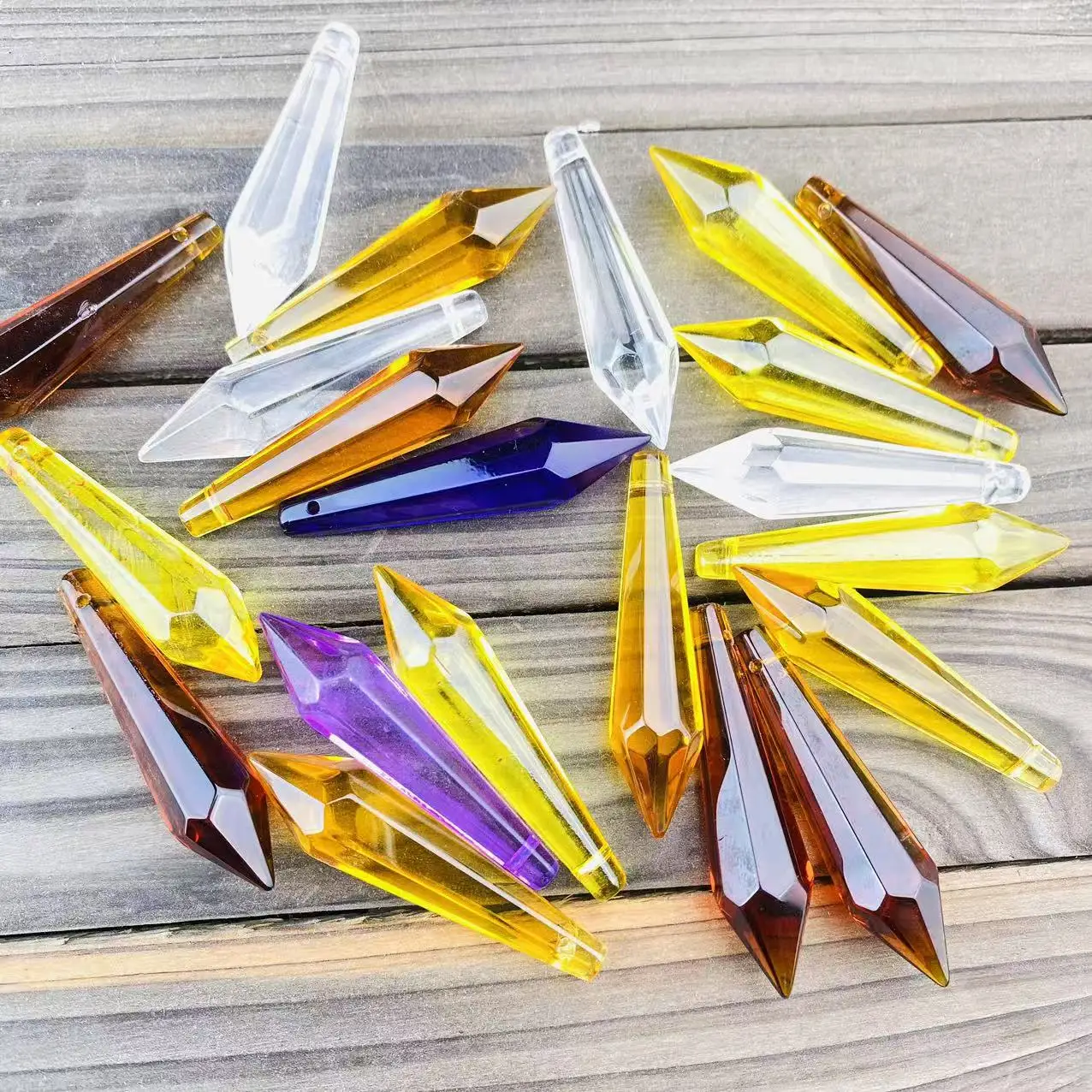 5 pièces 55mm Suncatcher cristal glaçon prismes suspendus lustre cristaux pièces bricolage lampe bougeoir rideau goutte pendentif décor