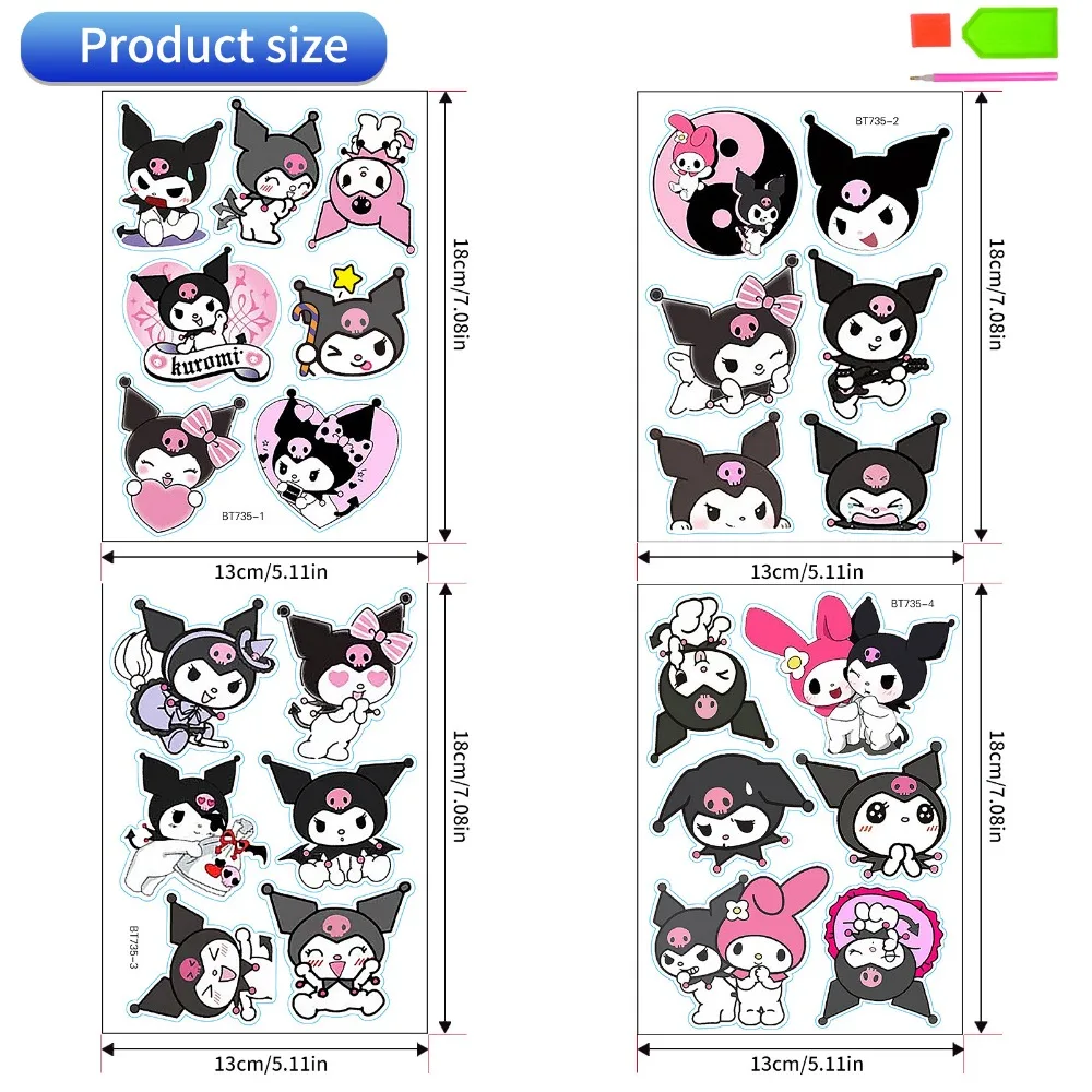 2025 New Cute Kuromi Diamond Art Painting 5D Stickers Stitch Set Full Round Rhinestone Handmade DIY Home Crafts Decoration Gifts