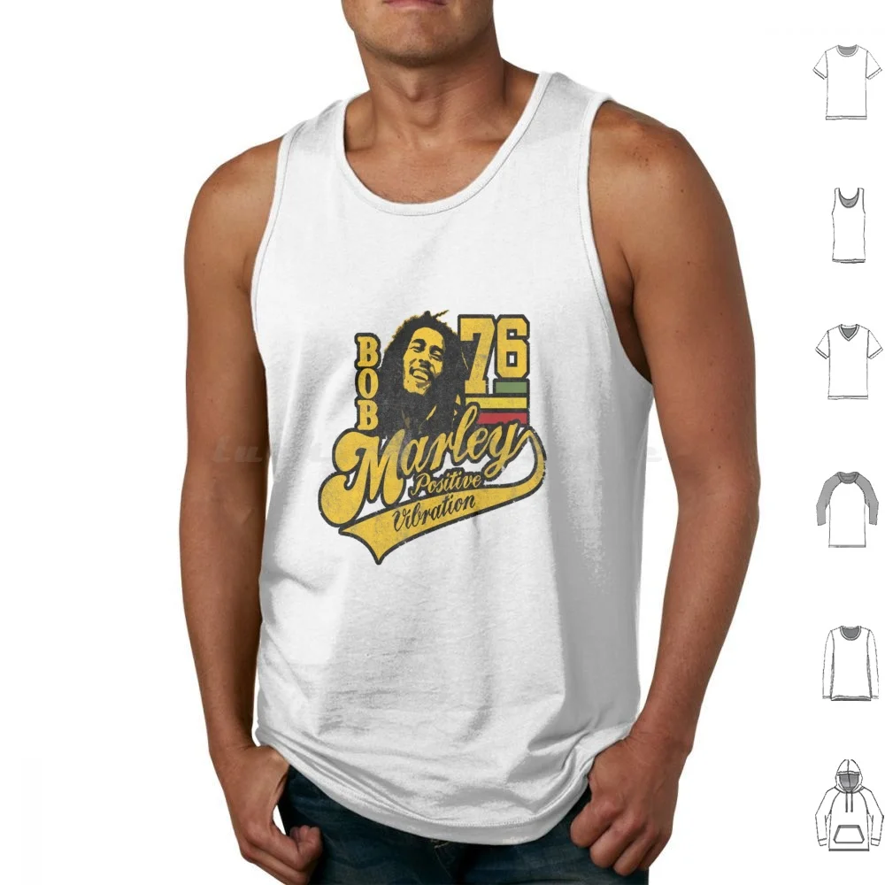 Vibrations Soccer Tank Tops Print Cotton Reggae Rasta Marley Jamaica Bob Music One Love Rastafari Dub