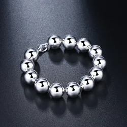 925 sterling silver charm Wild 14MM Buddha beads chain Bracelets for women men Fashion Party Wedding Accessories Jewelry Gifts