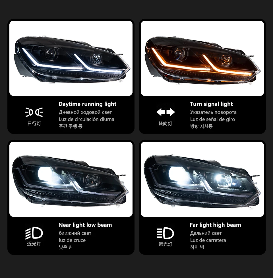AKD Car Styling Head Lamp for VW Golf 6 Headlights 2009-2012 Golf 6 LED Headlight DRL Signal Lamp Hid Bi Xenon Auto Accessories