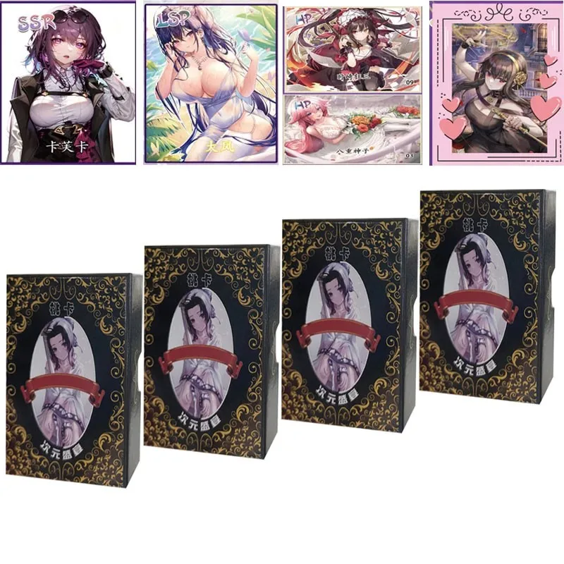 

Wholesale 4boxes Goddess Story Cards Peach Card Imensional Feast Waifu Sexy Girl Party Tcg Booster Box Doujin Toy Hobbies Gift