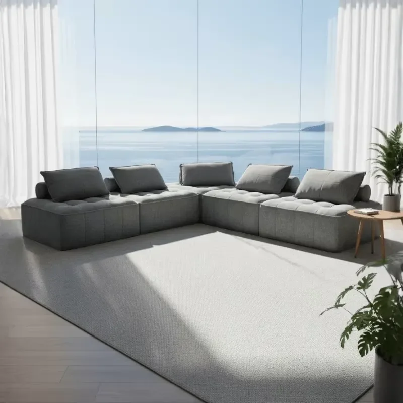 Durable Chenille Fabric for With Vacuum Sealed Sofa Deep Seat Comfort Nordic Style Balcony Leisure Customizable Color Size