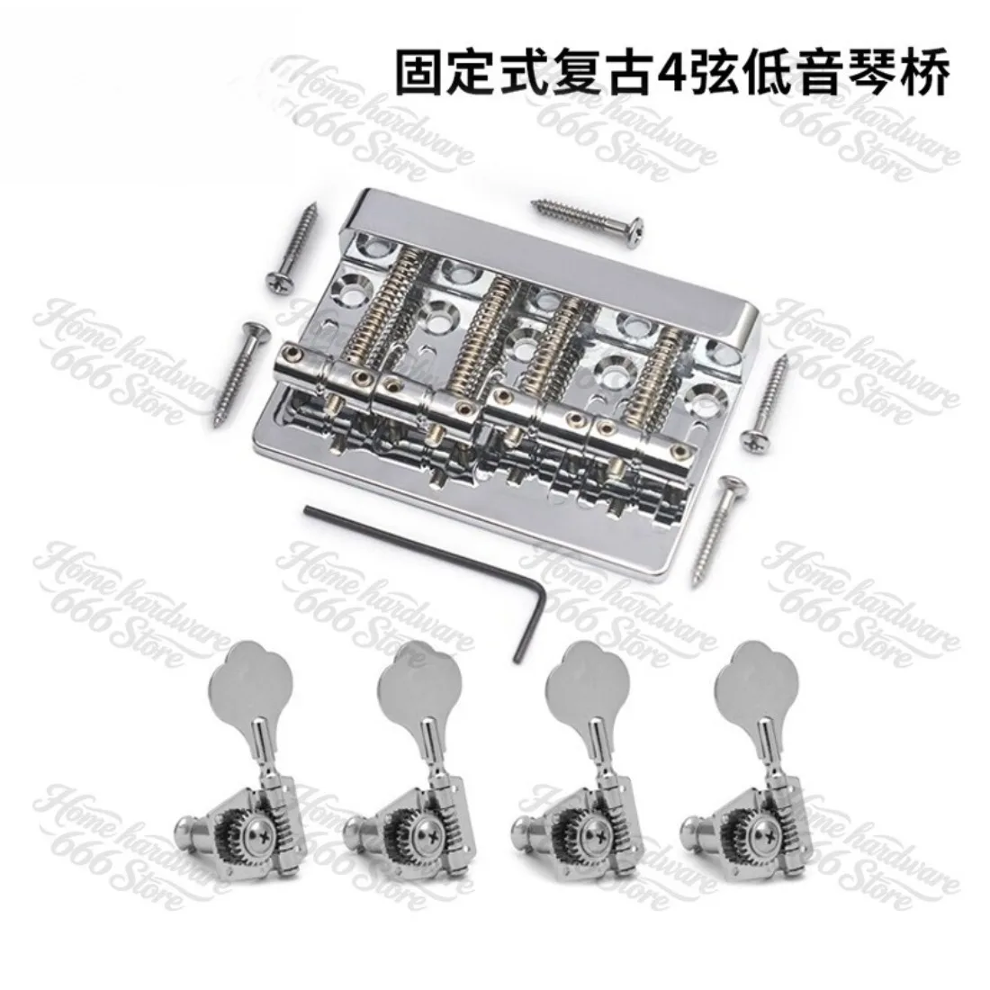 Four-string 4-string Electric Bass Bridge Zinc Alloy Bass Bridge 79.5 * 53MM Guitar Accessories Pull String Plate Black