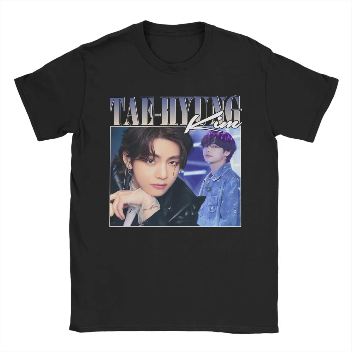 Kpop Taehyung V Y2k تي شيرت للنساء متعة القطن تي شيرت Crewneck موضة الشارع المشجعين قصيرة الأكمام تي شيرت حجم كبير الملابس