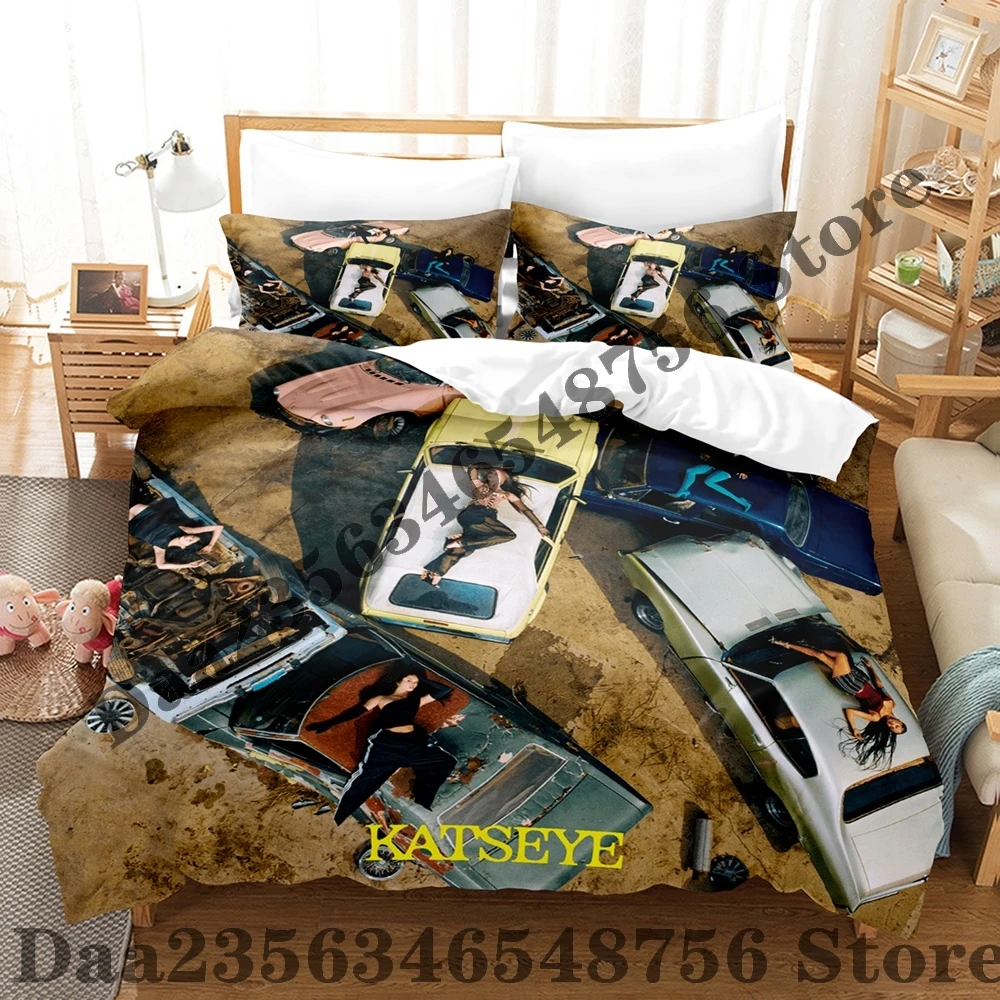 Kawaii Personality KATSEYE Bedding Set Single Twin Full Queen King Size Bed Set Adult Bedroom Duvetcover Sets Anime Bed Sheet S