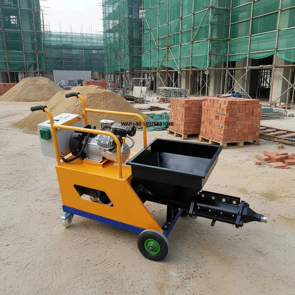 Cement Mortar Spraying Machine External Wall Sandblasting Machine Mini Plastering Machine Fast Spraying Uniform Slurry Output