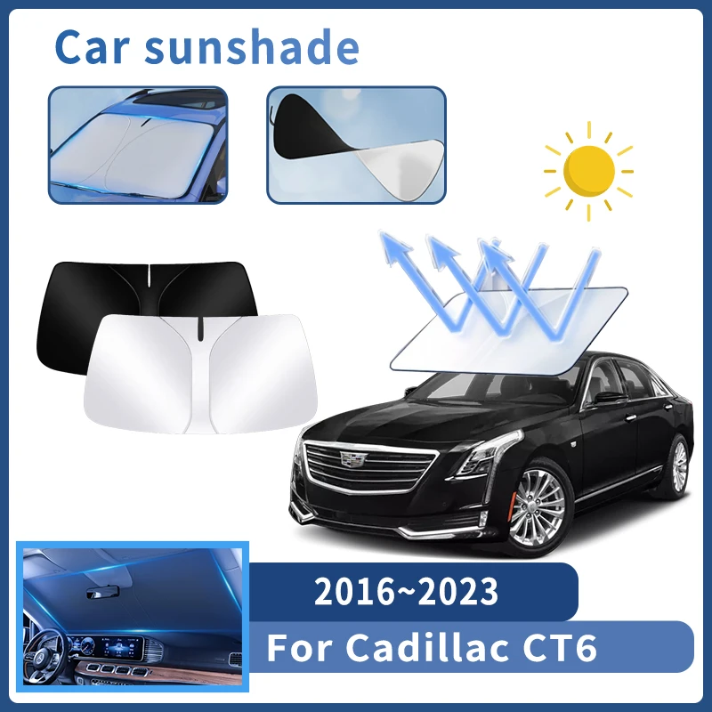 

Auto Parts For Cadillac CT6 PLUG 2016~2023 Sunshade Windshield Sun Protection Heat Cover Summer Car Interior Accessories Tool