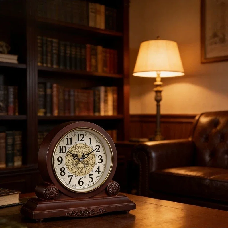 Resin Clock Living Room Decoration Clock Silent Hanging Watch American Retro Watch Quartz Bedside Table Clock Home Decoration