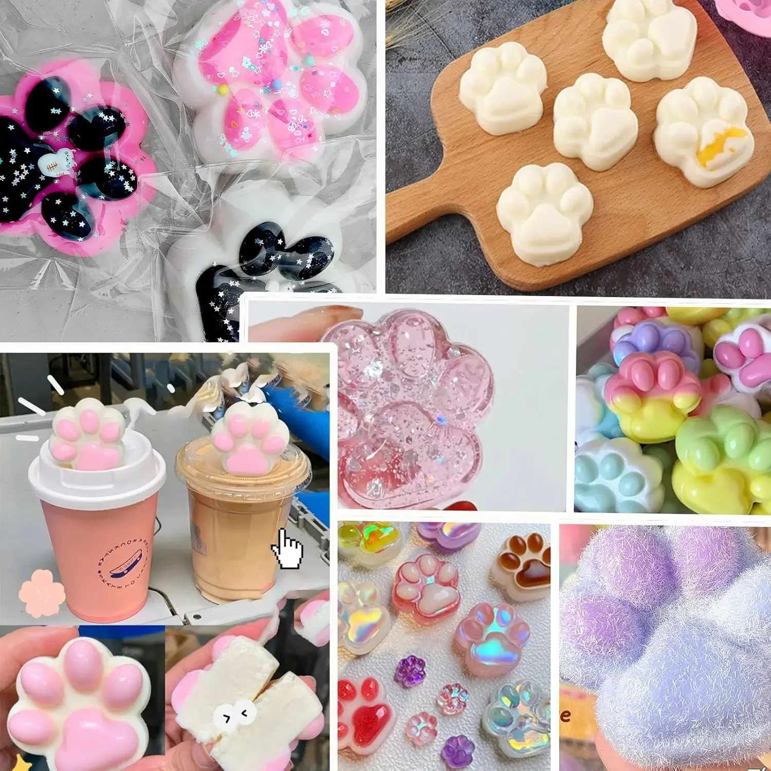 

VERIDIAN 3d Cat Dog Paw Silicone Molds Soap Resin Candle Making Kit Handmade Fondant Cake Chocolate Mould Baking Accessories