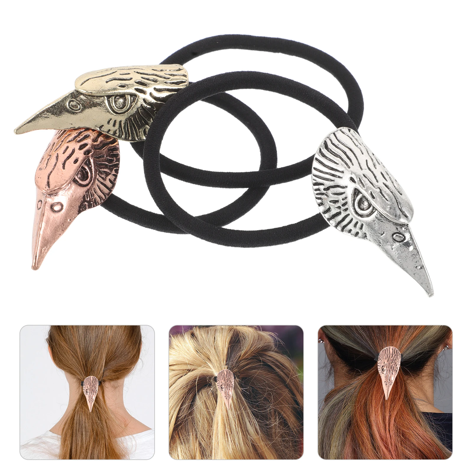 

3 Pcs Three-dimensional Hair Circle Miss Alloy Elastic Ponytail Holders