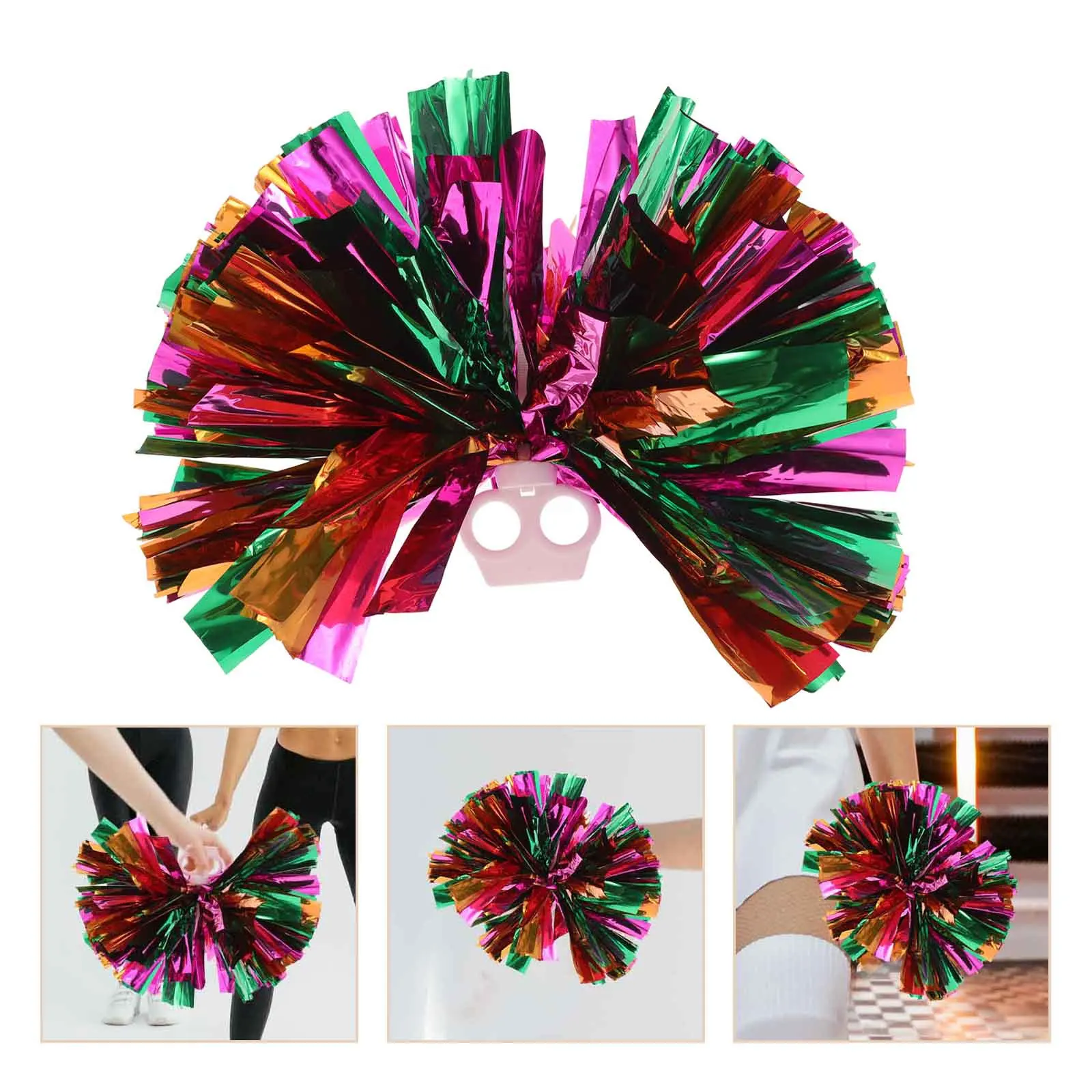 

2pcs Metallic Dance Poms Lightweight Cheerleading Props For Performance Sports Events Team Adult Day Use