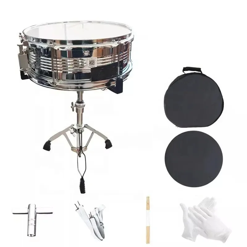 

Metal Cavity Marching 13-Inch Small Snare Drum Set for Drum Teams Part of Walking Drum Set