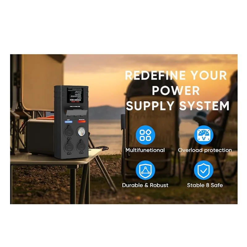 【مخزون محدود!】2 X Anderson 6 X USB 3 X Cig Sockets Mini Power Distribution Box 12V DC 15A Max 50A مع بطارية صغيرة