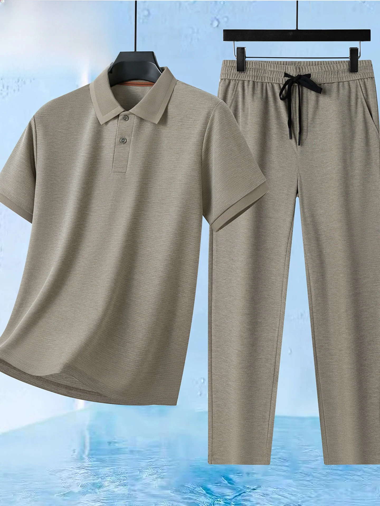 Conjunto Masculino TUCANO de Verão: Camisa  de Manga Curta e Calça Comprida - Roupa Casual de Duas Peças Confortável, Res...