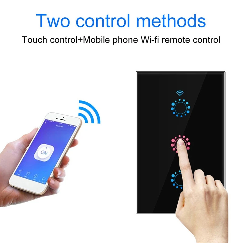 QWE-Contact Light Switch Wifi Smart Home Wall Switch US/ AU Standard For Google Home Alexa Smart Life APP