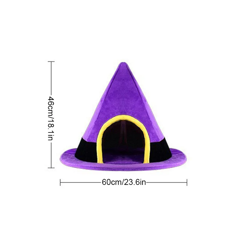 Halloween Witch Hat Shape Cat Beds Nest Warm Pet Cat House Puppy Nest Cave Sleeping Bed House for Cats Dogs