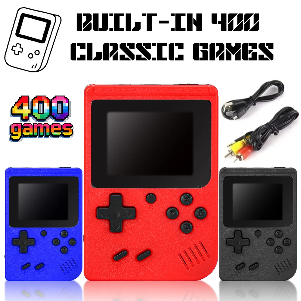 JETE Red Retro Classic Games Console di gioco portatile per bambini con centinaia di ricarica di gioco può essere collegata alla TV