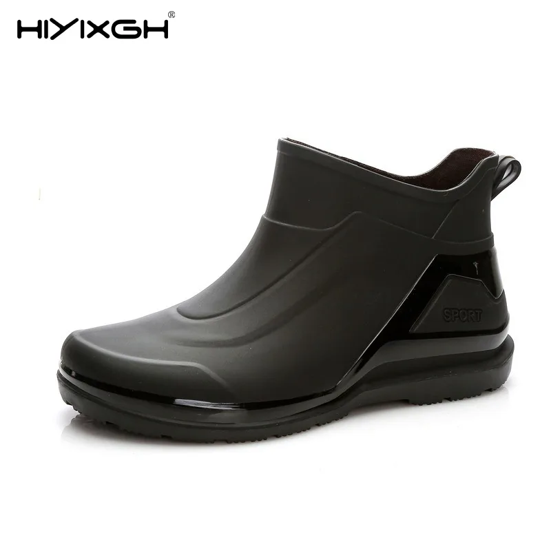 Men's Short Boots Waterproof Non-slip Stylish Rain Shoes Adults Summer Construction Site Rubber Shoes Middle Boots For Young Peo