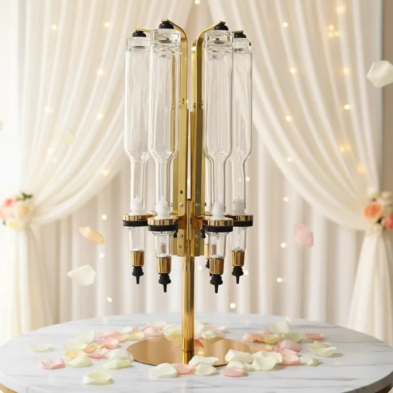 New Designed Golden Circle 6 Bottle Perfume Dispenser Bottle Filling Machine Perfume Bar For Perfume Filling