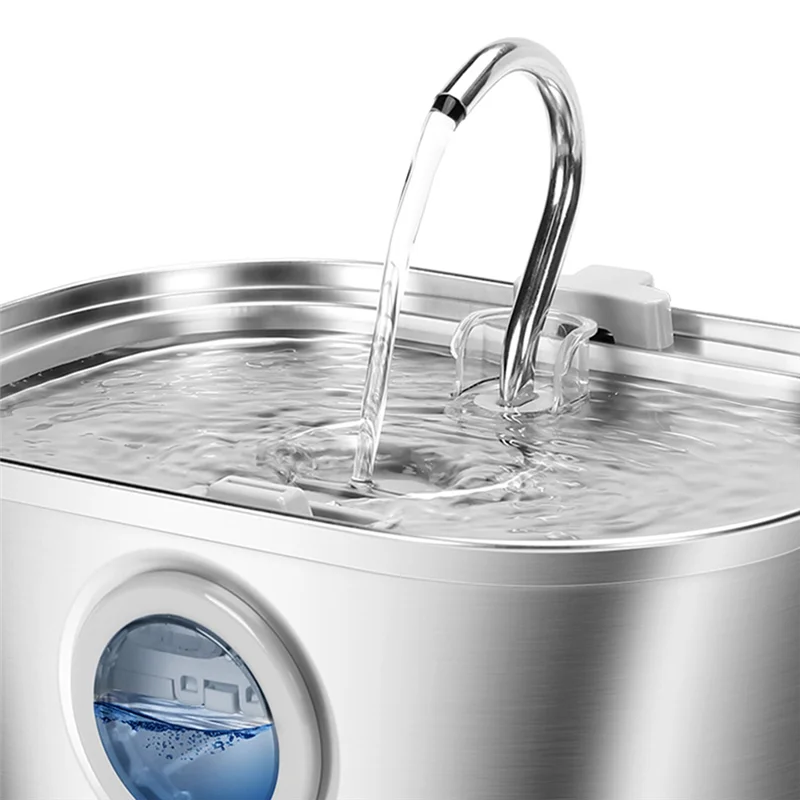 

ABMR-Cat Water Fountain With Water Level Window,Stainless Steel Automatic Pet Water Fountain,Dog Water Dispenser Durable ,EU Plu