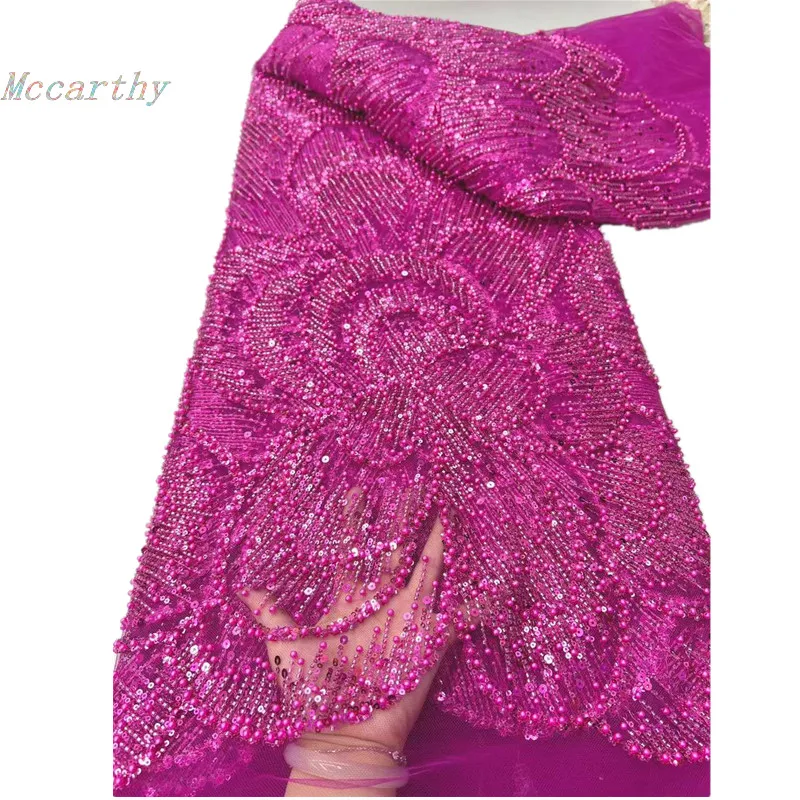 

Африканское кружевное полотно класса люкс с пайетками и вышивкой бисером, высококачественное французское тюлевое кружево для свадебных нарядов жениха и невесты в нигерийском стиле.