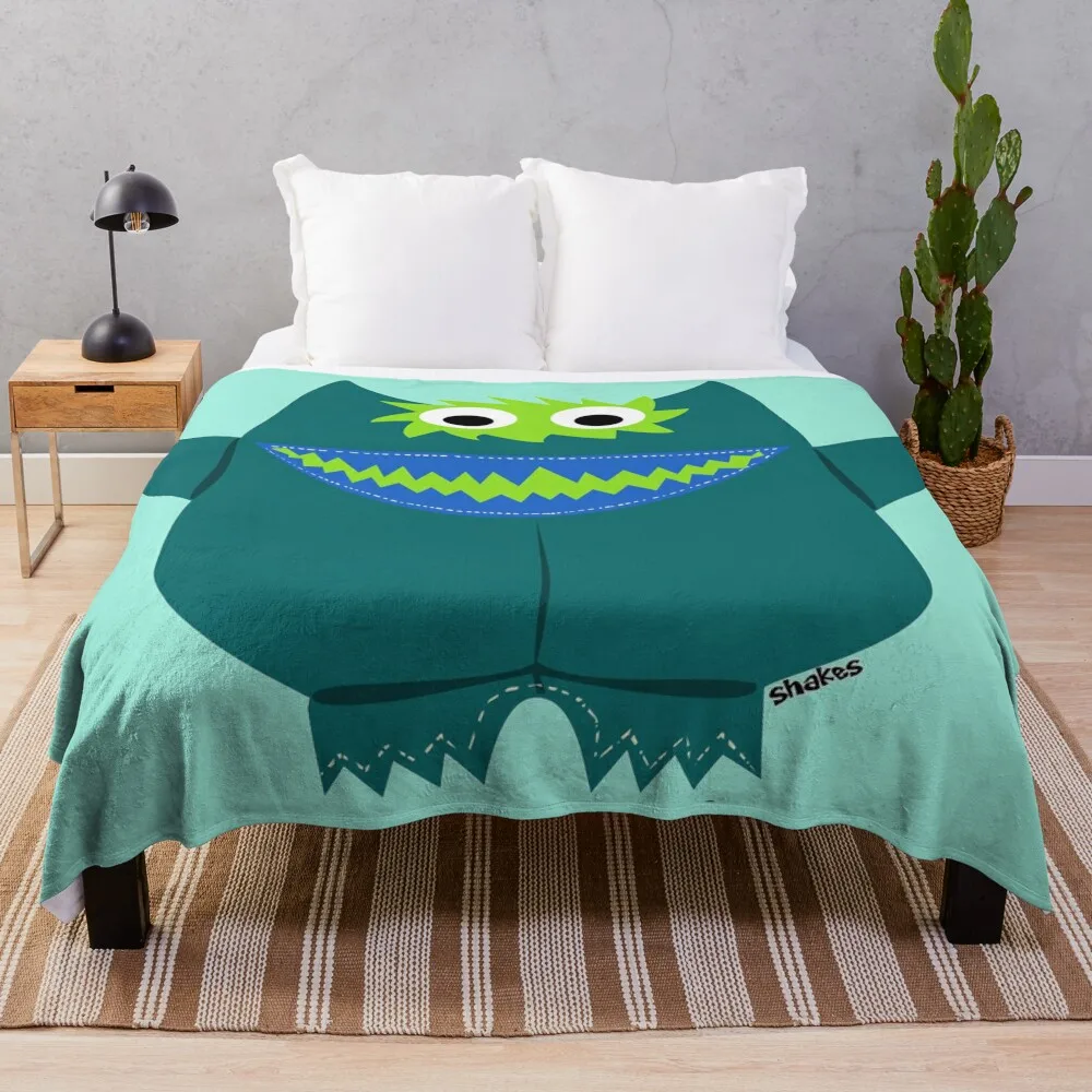 SIXTIES DARK SEAFOAM GREEN MONSTER DOLL Throw Blanket