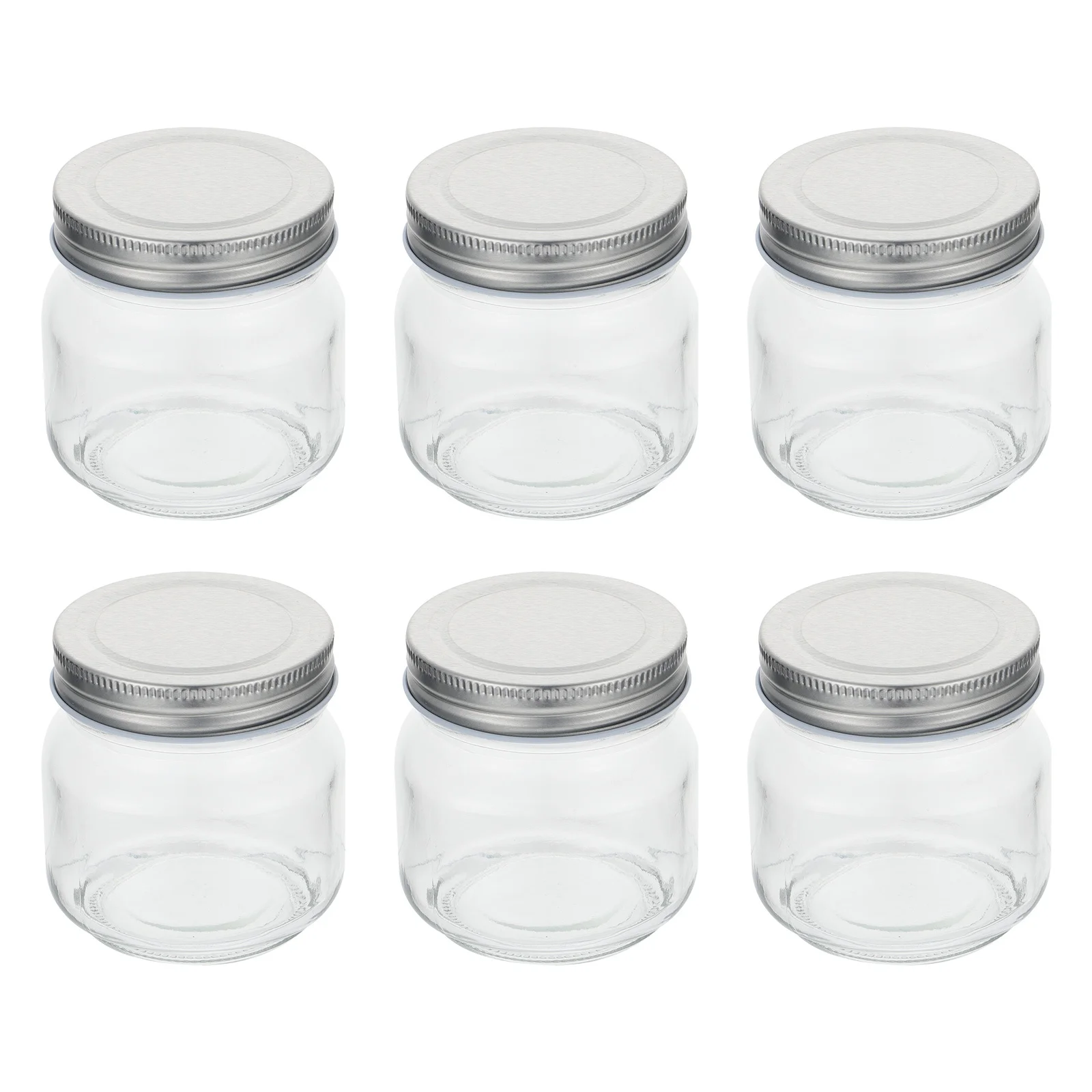 

6Pcs Glass Storage Jars Set Heavy Duty Sealed Food Containers for Home Kitchen Use Ideal for Rice Coffee Honey Spices Preserves