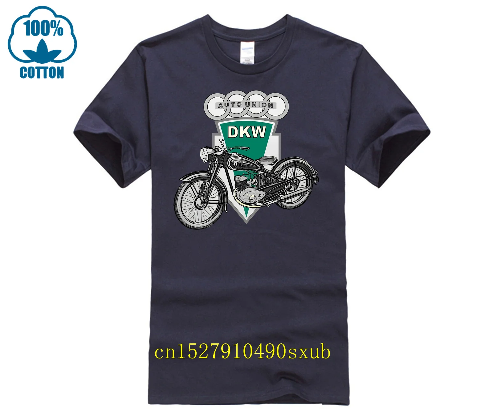 تي شيرت رجالي جديد موديل 2023 بأكمام قصيرة مضحك Dkw للدراجة النارية Rt 125 بشعار الاتحاد تي شيرت كلاسيكي ضيق