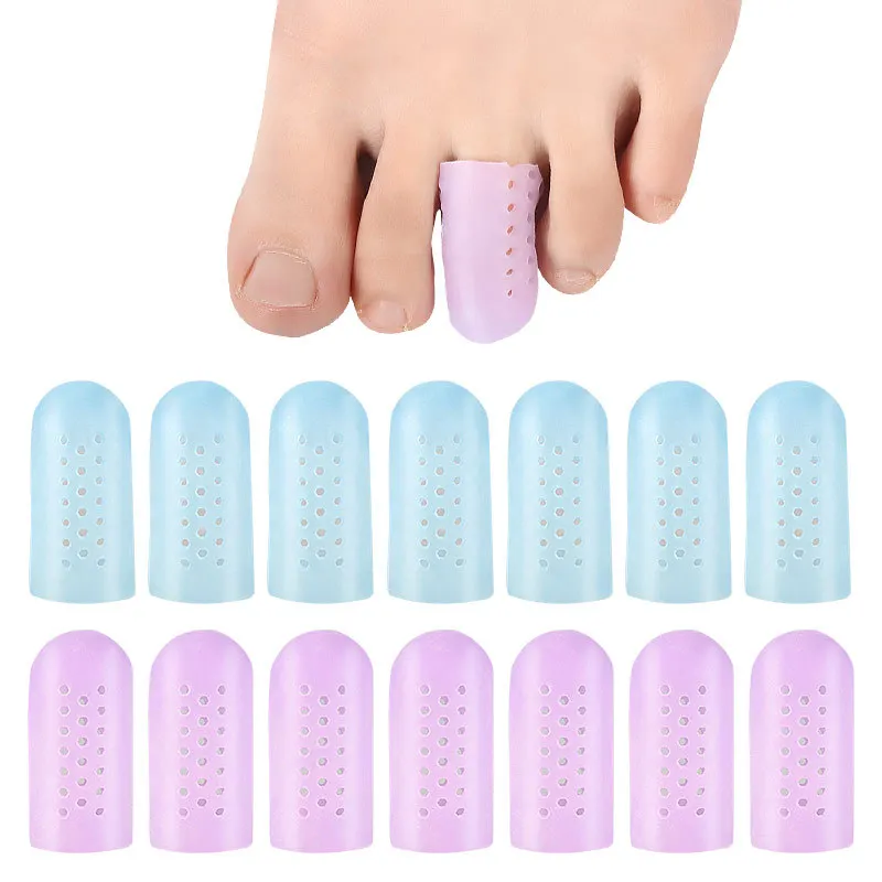 4Pcs=2Pair Finger Toe Separator Big Toe Protector Thumb Care Silicone Soft Breathable Foot Corns Blisters Toe Cap Covers