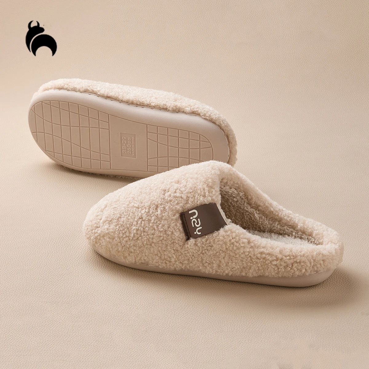 

Winter Cotton Slippers for Women, Cute and Warm Thick-Soled Home Slippers, Furry Shoes for Women