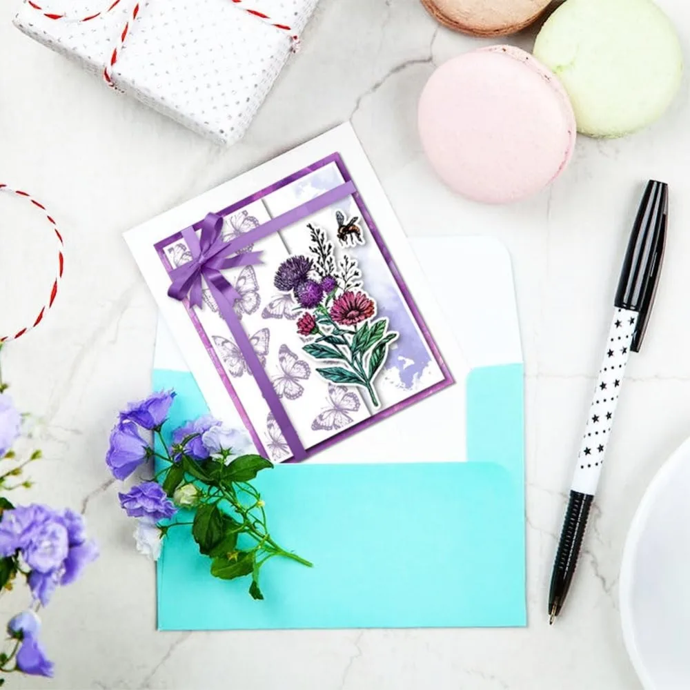 Flower Branch Plant Clear Stamps for Cards Making Flowers and Grass Silicone Clear Stamp Seals Transparent Stamps for DIY