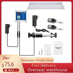 Automatic Chicken Coop Door, Side Open Timer, Adjustable Light Sensor, Rainproof Outdoor Remote Control, Chicken Cage Door