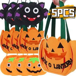 5/1PCS Halloween Gift Bag Pumpkin Bat Felt Handbags Candy Snack Packaging Bag Birthday Festival Party Home Decoration Supplies